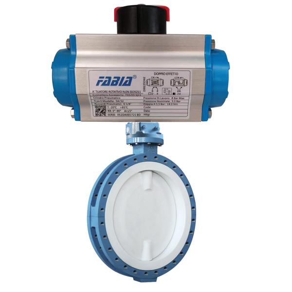 Buy Fluorine Lined Flanged Pneumatic Butterfly Valve at wholesale prices