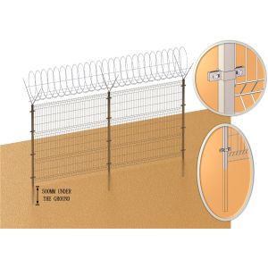 PVC coated 3D wire mesh fence panels diameter 4.00mm x 50mm x 200mm mesh