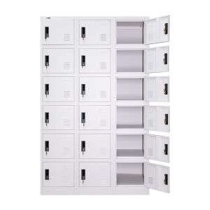 18 Door Key Lock Metal Storage Cabinet For Cell Phone Charge