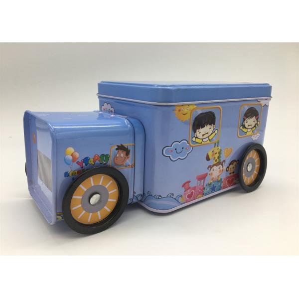 Buy Candy Storage 2 Tin Branded Gift Boxes Blue Car Shape With Four Wheels For Kids at wholesale prices