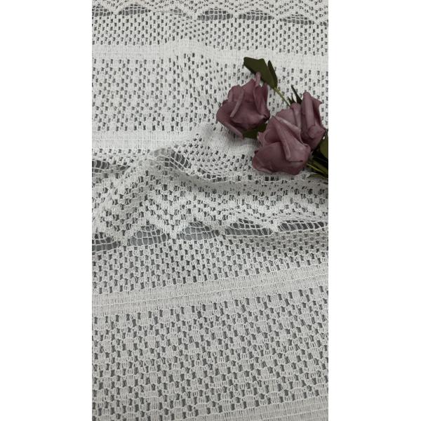 Luxury 100% Cotton Leafy White Lace Wave Stripe Effect For Women's Ladies Wedding Evening Dresses