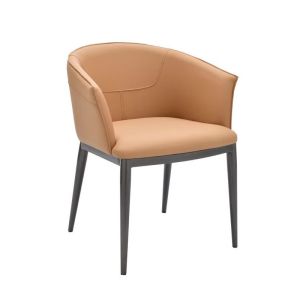 ElegaCurve Leather Metal Base Dining Chairs