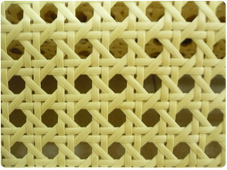 Yello plastic 1/2 cane webbing mesh