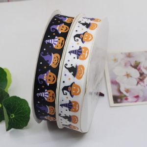 Wholesale bat ghost witch printing halloween holiday grosgrain webbing printed