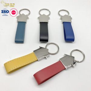 K17 Personalized Leather Keychain , Western Leather Keychain Ring