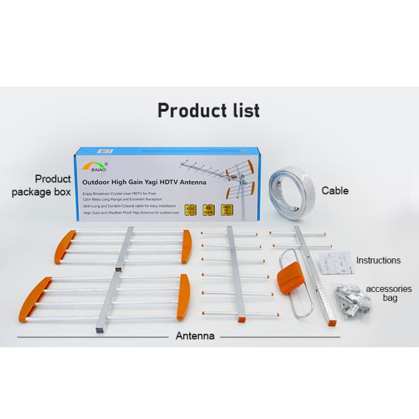 DVBT T2 High Gain Hdtv Digital Indoor Antenna , Uhf Hdtv Antenna 15dBi