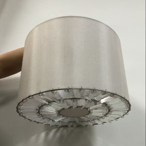 300*200MM Easy Fit Pendant Shade Faux Silk Clear Beads At Bottom