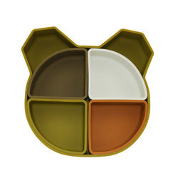 Bear Panda Shape Toddler Silicone Plates Set Non Toxic Eco Friendly