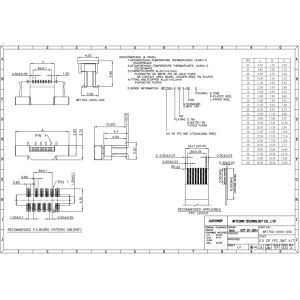 SMT Vertical FPC Connector 50 Pin 0.5mm Pitch 5.6mm Height With Cover