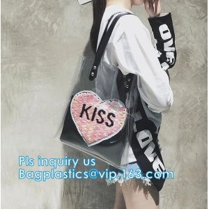 Handle Style PVC Material Shopping Tote Bags, Vinyl PVC Tote Handle Cosmetic