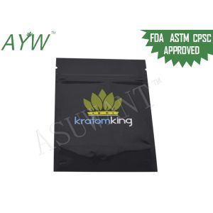 Opaque Black Stand Up Zipper Bags Light Barrier Doypack For Kratom Capsules