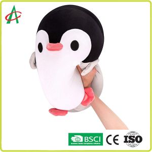 Long Pile Fur Stuffed Penguin Toy BSCI Certified