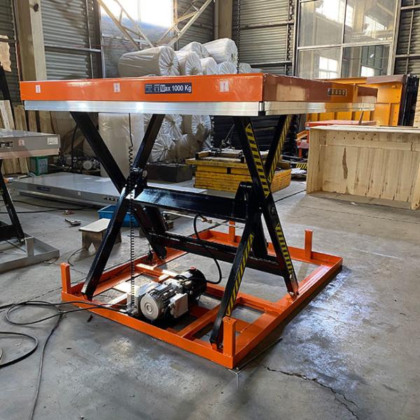 Rated lifting capacity 1000kg Electric Single scissor Hydraulic Scissor Lift Tables Max height 990mm