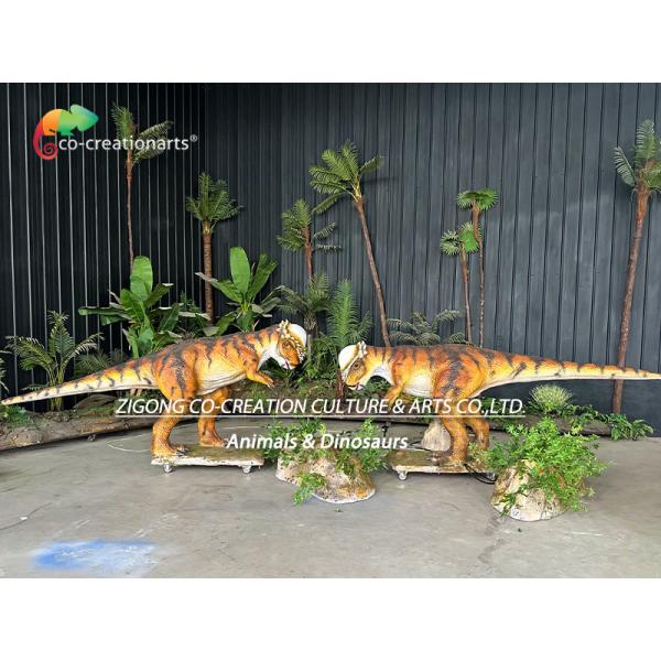 Life Size Animatronic Dinosaur Simulated Pachycephalosaur Battel For Jurassic Theme Attraction