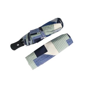 Full Digital Print 3 Fold Umbrella Auto Close Umbrella Aluminum Frame Black