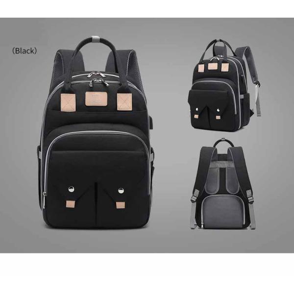 Large Capacity Mom Baby Bag Multi-function Waterproof Outdoor Travel Diaper Bag With USB Charging For Baby Care