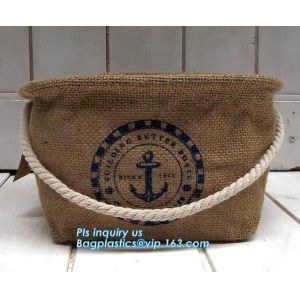 Fabric 3 sets Jute home organization storage basket/boxes stackable for