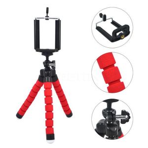 Mini Portable Flexible Sponge Octopus Tripod Stand Mount With Holder For GoPro