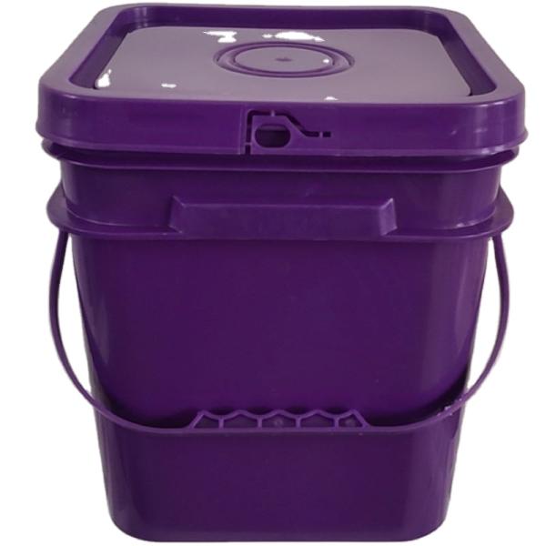 Custom Color Printing Logo Square Plastic Pail With Handle for Snack Organization