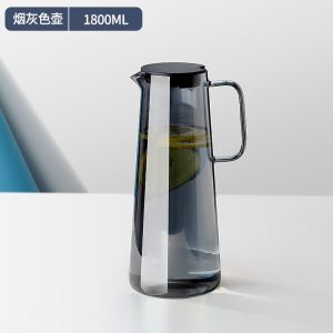 Glass Iced Tea Lemonade Beverage Jug Set with Lids Handle and Mug in Stocked