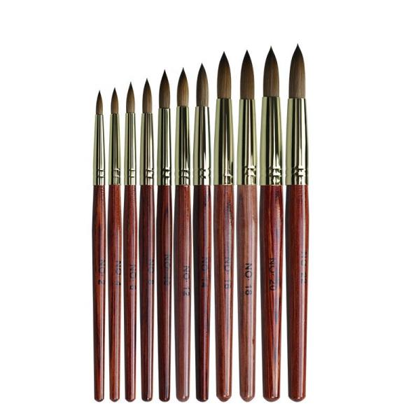Professional Wholesale Superior Art High Quality 11 Different Sizes Custom Kolinsky Acrylic Nail Brush