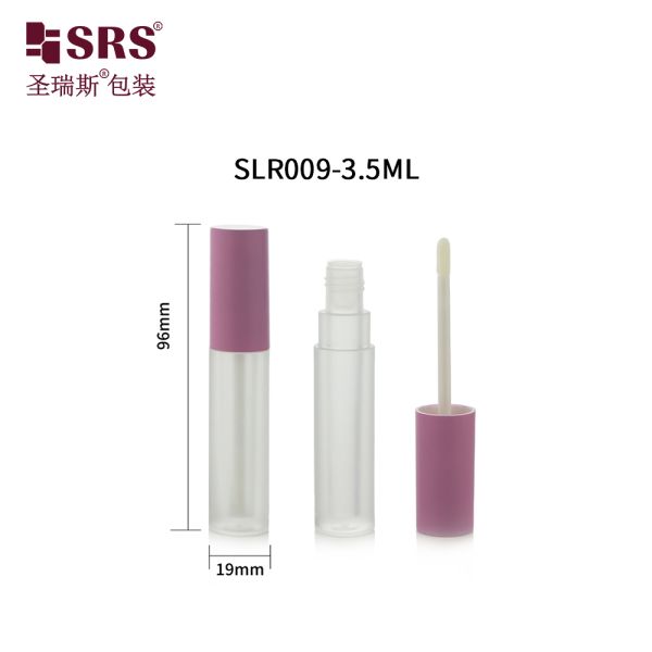 SLR009-3.5ML Round Cylinder Clear Plastic Makeup Skincare Lipgloss Tube Bottle Custom High Quality Matte Finished