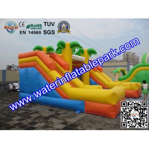 Tropical Tree Inflatable Bouncy Castle / Childrens Commercial Jumping Castles