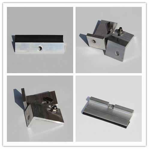 Mill Finished / Anodized Solar End Clamp Solar Mounting Systems Customized Dimensions