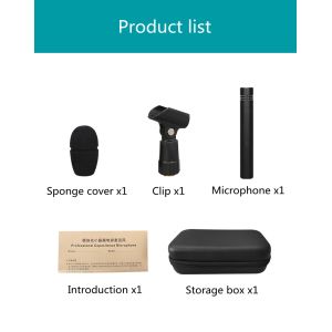 65dB SNR Cardioid Vocal Microphone Xlr Condenser Microphone 12mv/PA