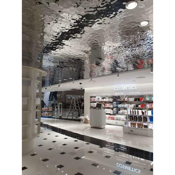 Buy 304 316 201 Mirror Polished Silver Gold Champagne Water Mirror Stainless Steel Rippled Sheet For Furniture Handrail at wholesale prices