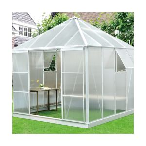 China 6 X 8 8 X 10 Polycarbonate Greenhouse with 2 wall windows on sale