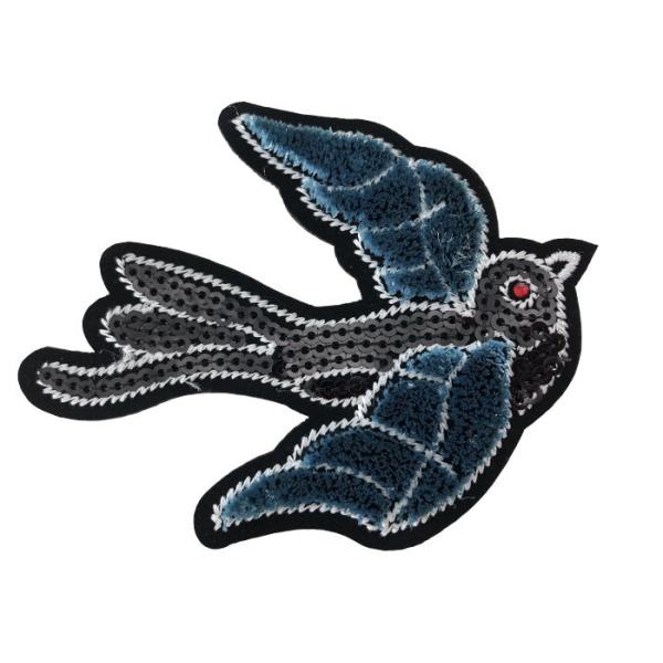 Buy Wholesale Red Rhinestone Embroidery Swallow Brush Patch For  Jacket at wholesale prices