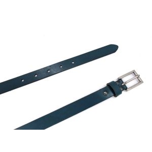 Ladies Handmade Real Leather Belt 90-130cm Length 20MM Width Blue Color
