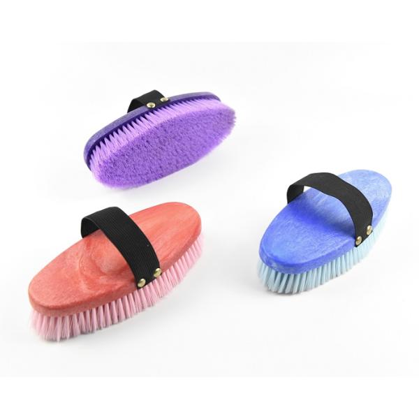 Plastic 8'' Body Brush Horse Everyday Grooming Portable With Easy - Grip Strap