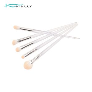 OEM 8PCS Complete Makeup Brush Set Quadrilateral Clear Plastic Handle