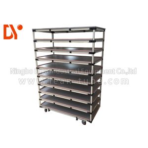 Recycling Tote Cart Turnover Trolley Cold Welded Glossy Surface For Workshop