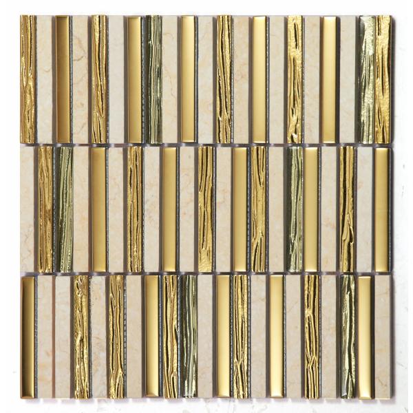 Acid-Resistant And Antibacterial Yellow 282x294mm Natural Stone Mosaics For Office And Bathroom