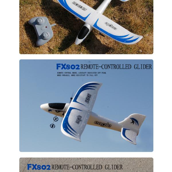 Foam Throwing Plane Airplane Toys Fx802 RC Eagle Glider Aircraft with Automatic Balance and Anti-collision Function