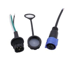 Electrical Male Panel Mount Waterproof Connector IP67 Black Crimp Termination