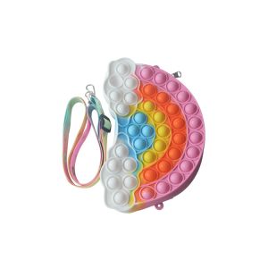 Satchel Zipper Purse Silicone Bubble Toys Floating Rainbow Clouds