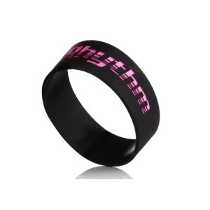 China 1 inch silicone bracelets ink filled logo 25mm width smooth edage no flash on sale