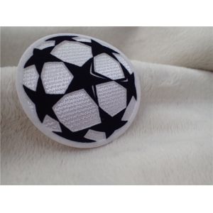 Ball Shape Iron On Decorative Patches Hand In Hand Star Tatami Flocking Logo