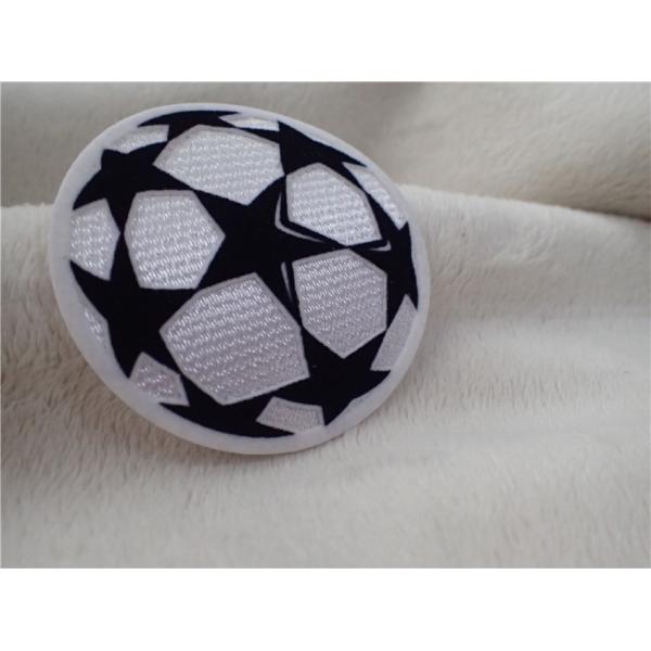 Ball Shape Iron On Decorative Patches Hand In Hand Star Tatami Flocking Logo