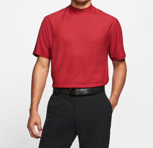 Quick Dry Fabric Short Sleeve T Shirt Men Golf Top Mock Neck