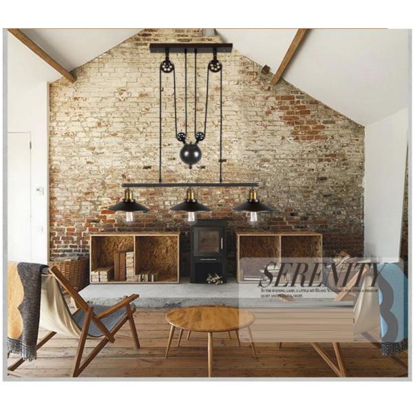 Retro Vintage Pully Pendant Lights Fixture Loft American Black Hanging Lamp(WH-VP-130)