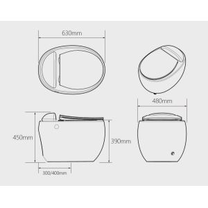 3D Football Look Siphonic One Piece Toilet Waterless Box Design