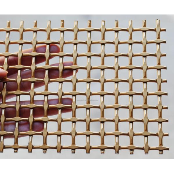 Antique Brass Ss 0.5mm Lock Crimp Wire Mesh For Interior Decoration