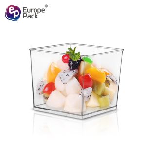 China Manufacturer custom printed square clear mini smoothie yoghurt dessert