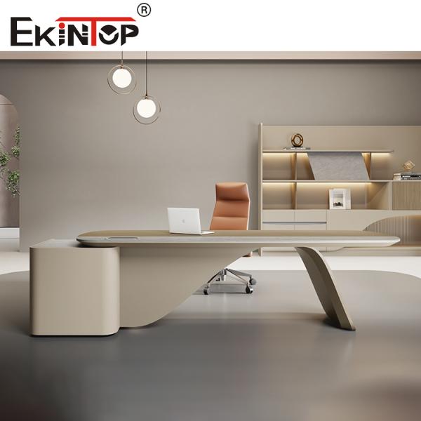 Buy Ekintop Modern L-shape Executive Office CEO Wooden Office Desks at wholesale prices