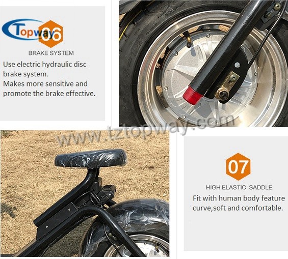 CE 18*9.5 tyre citycoco/seev/woqu electric halley scooter 60v 1000w